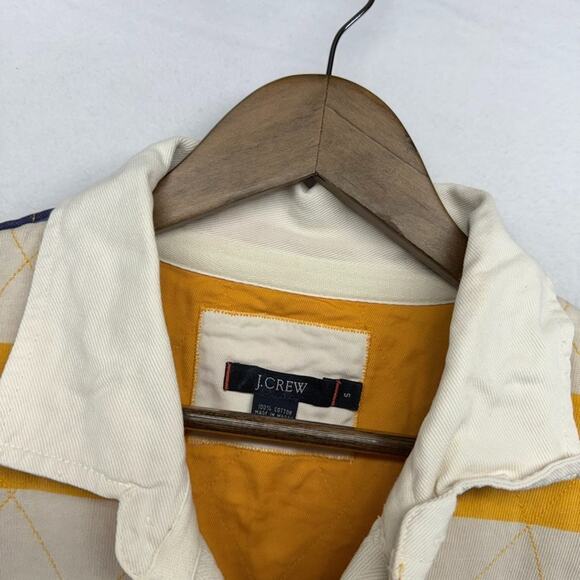Vintage J Crew Rugby Shirt mens Small Blue Yellow Colorblock Collared Preppy 90s - Picture 8 of 13